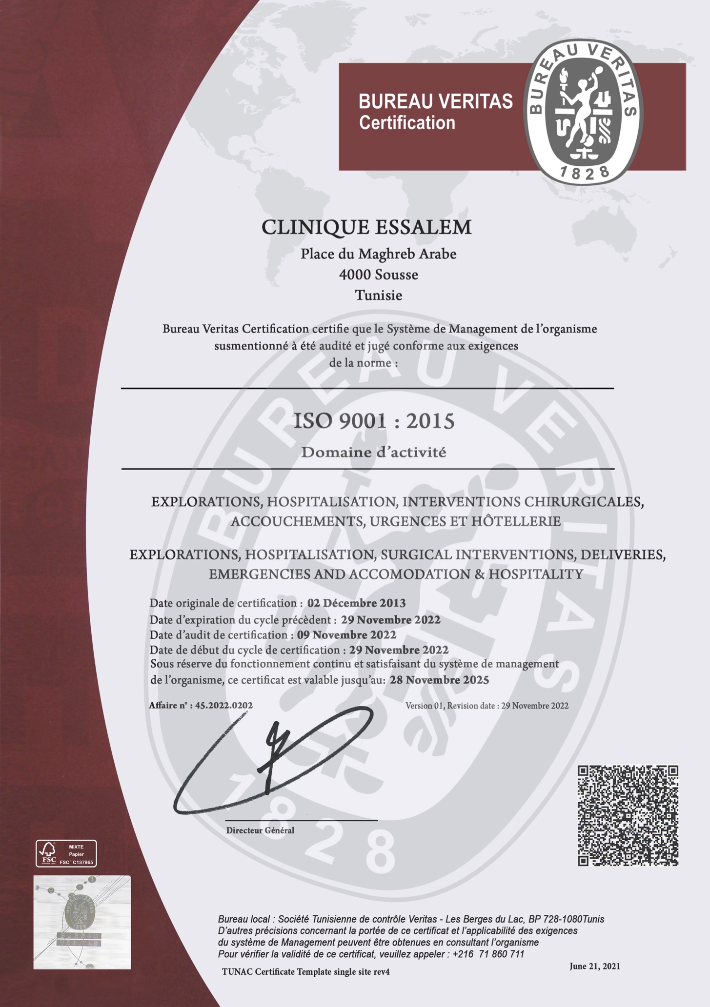 certification ISO 9001 version 2015
